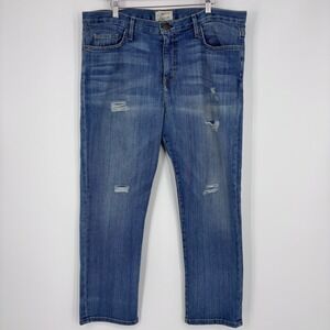 Current Elliott The Boyfriend Jeans Womens 31 Blue Distressed Super Loved